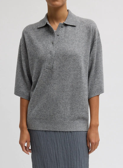 Washable Cashmere Oversized Easy Polo