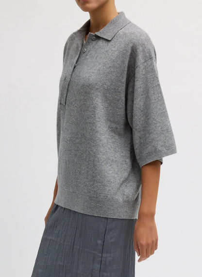 Washable Cashmere Oversized Easy Polo