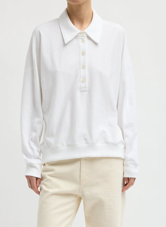 Light Weight Sweatshirting Polo Collar Sweatshirt