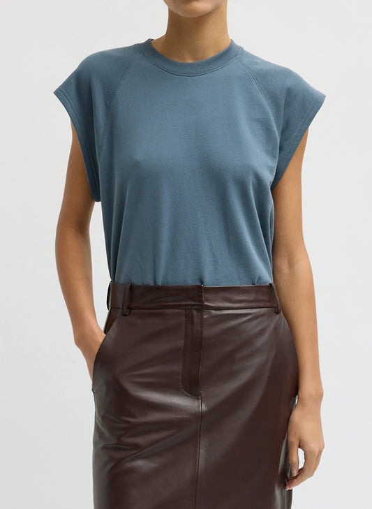 Light Weight Sweatshirting Sleeveless Easy Top