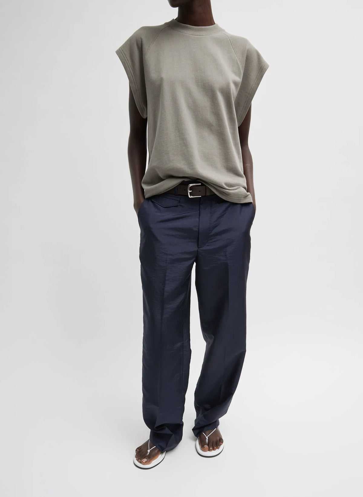 Light Weight Sweatshirting Sleeveless Easy Top