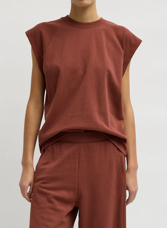 Light Weight Sweatshirting Sleeveless Easy Top