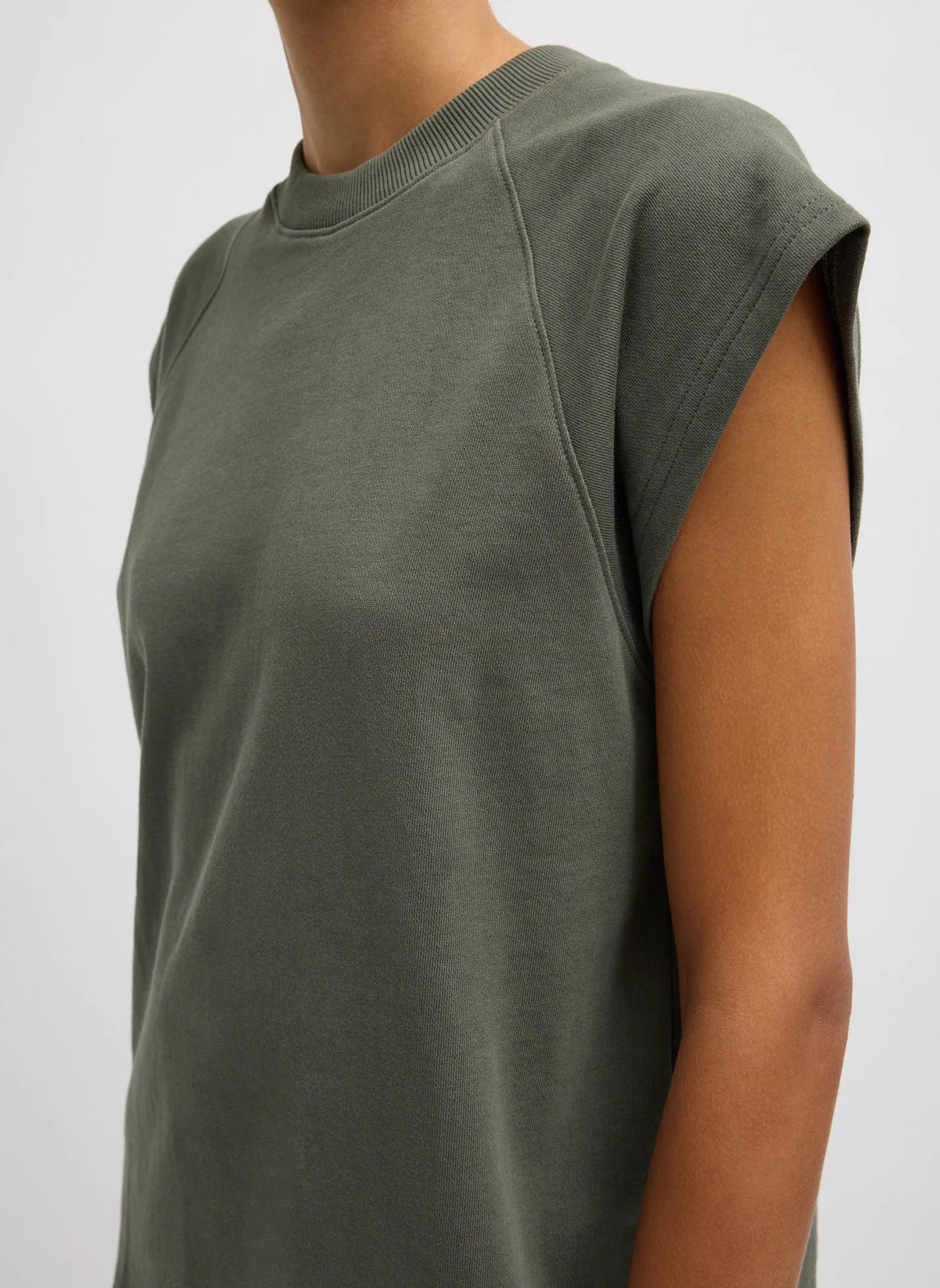 Light Weight Sweatshirting Sleeveless Easy Top