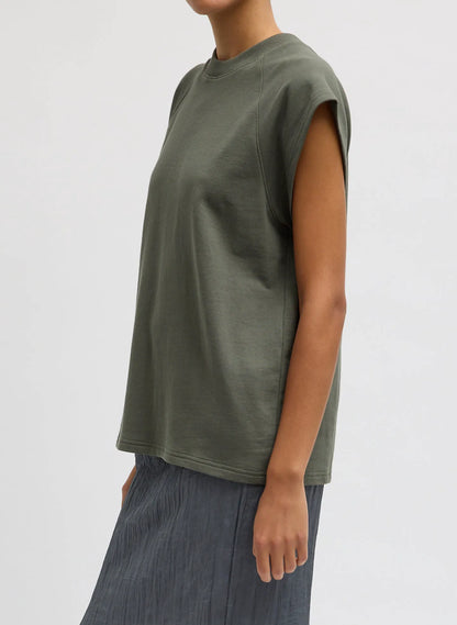 Light Weight Sweatshirting Sleeveless Easy Top