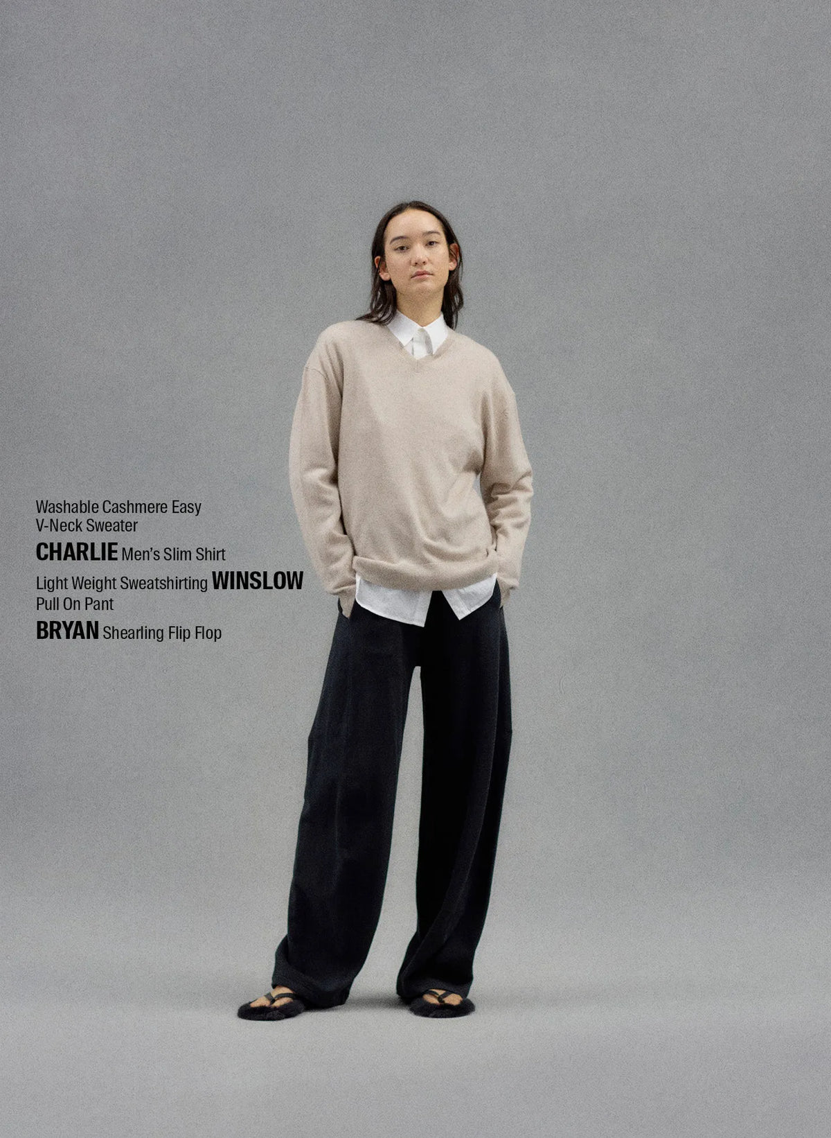 Washable Cashmere Easy V-Neck Sweater
