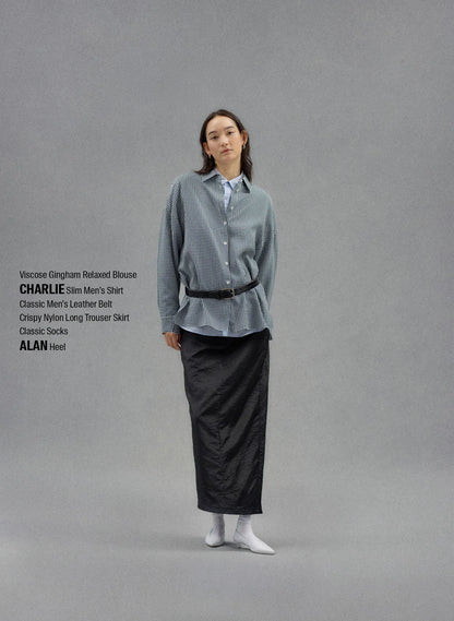 Viscose Gingham Oversized Shirt