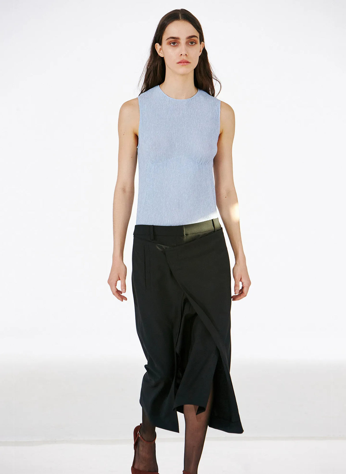 Sage Crinkle Lyocell Tank
