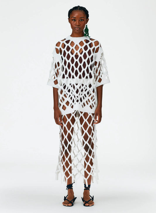 Fishnet Macrame Sweater Skirt