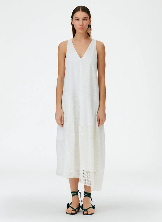 Silk Cotton Eyelet Dress