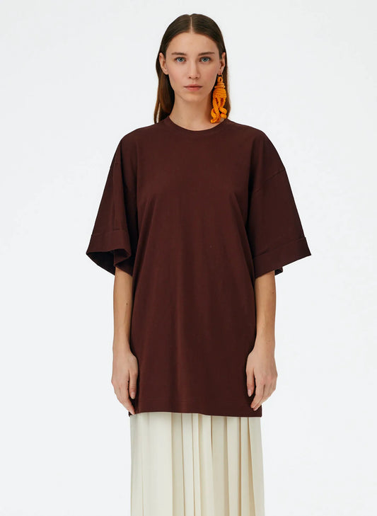 T-Shirting Rolled Sleeve Tunic