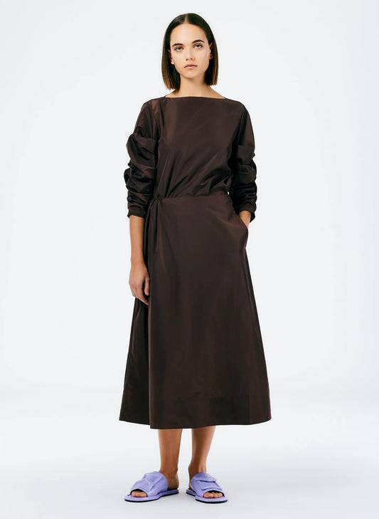 Italian Sporty Nylon Side Shirred Circle Skirt