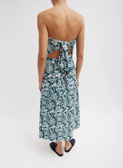 Recycled Nylon Batik Strapless Bandeau