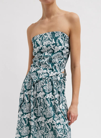 Recycled Nylon Batik Strapless Bandeau