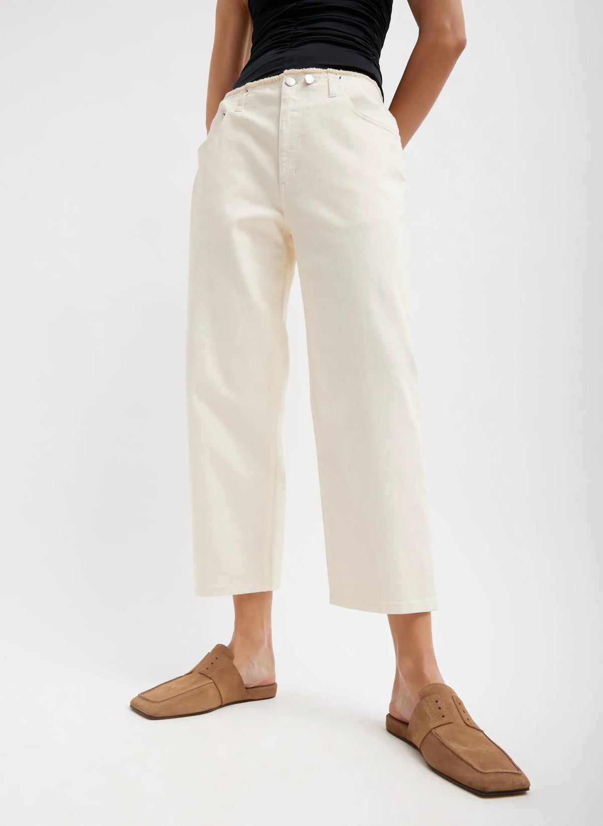 Garment Dyed Stretch Twill Cropped Newman Jean