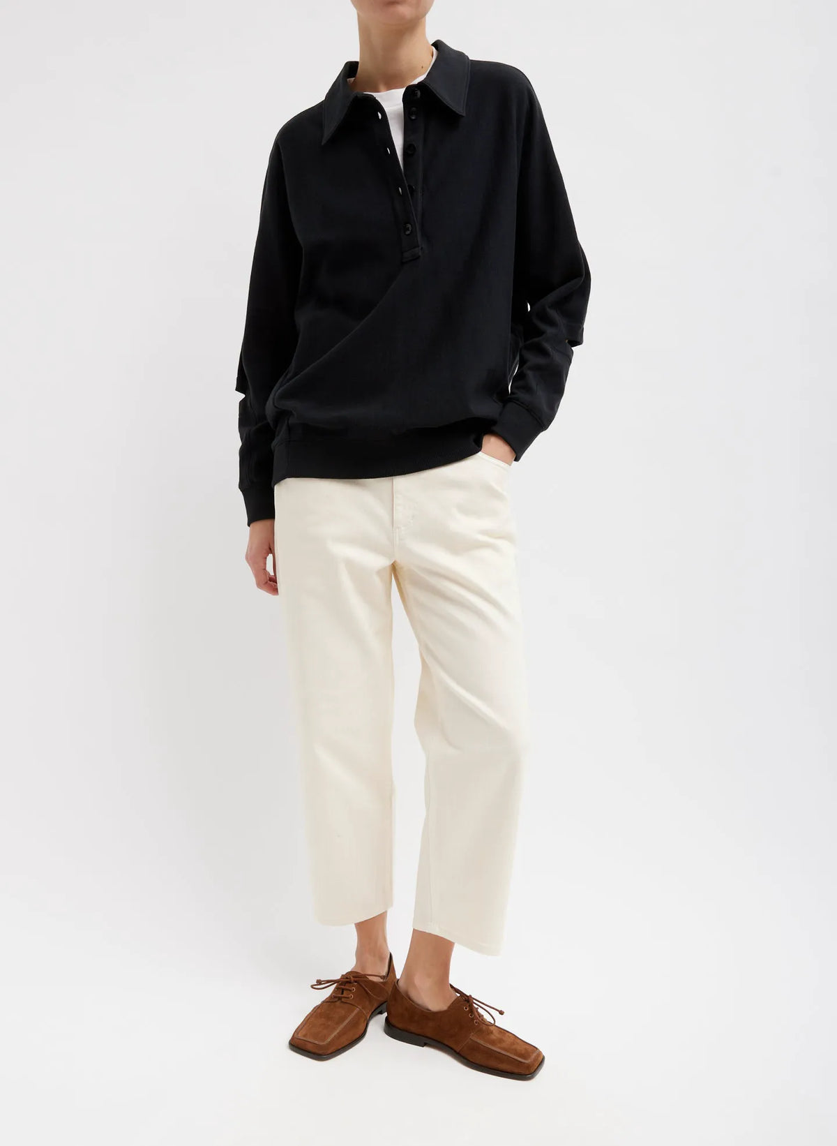 Garment Dyed Stretch Twill Cropped Newman Jean
