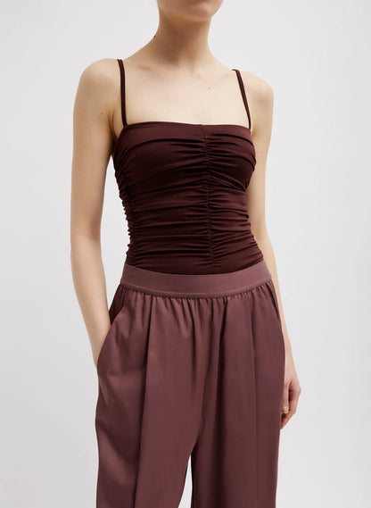 Stretch Light Weight Tech Knit Shirred Cami