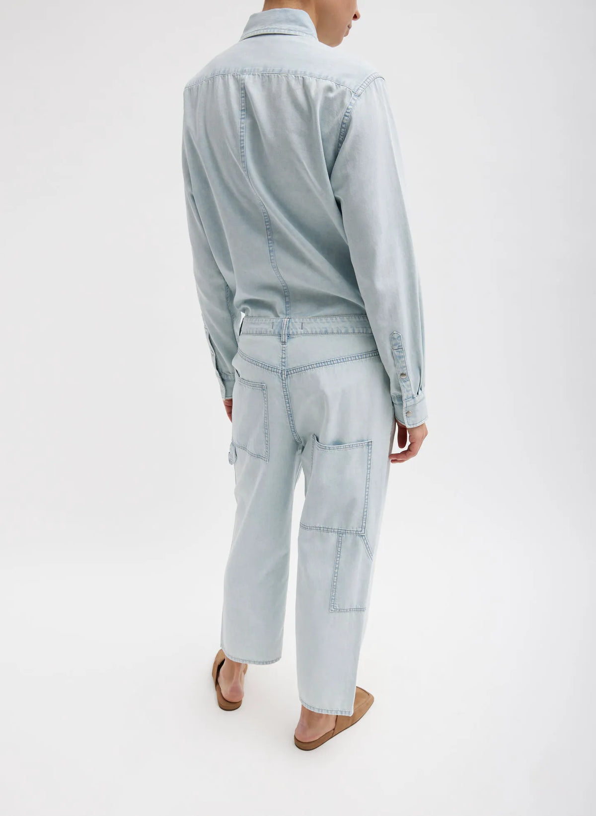 Summer Denim Cropped Slouchy Cargo Jean