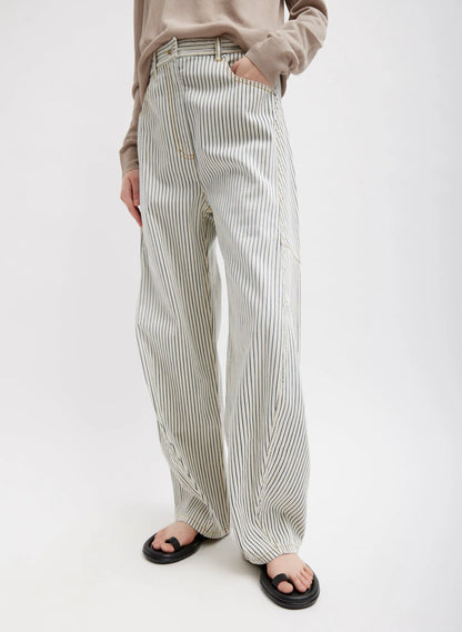 Stone Washed Striped Denim Sid Jean