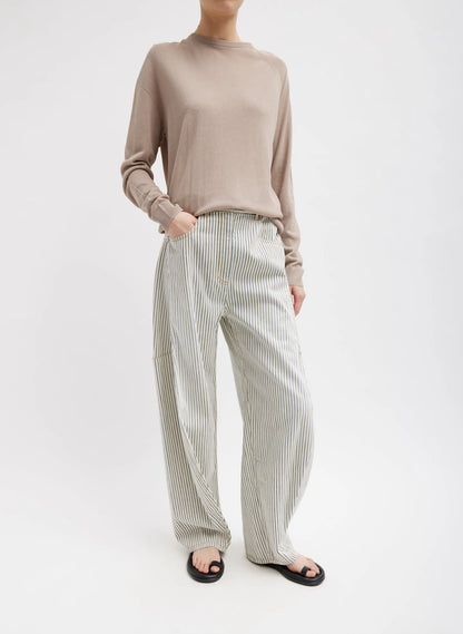 Stone Washed Striped Denim Sid Jean