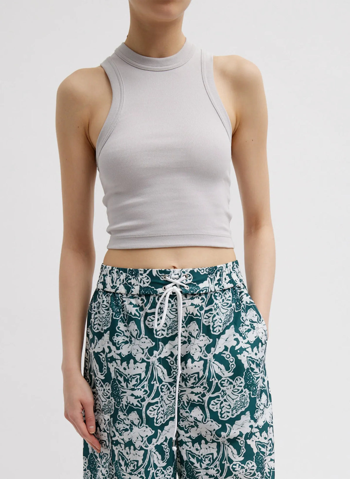 Ribbed T-Shirt Cropped Tank