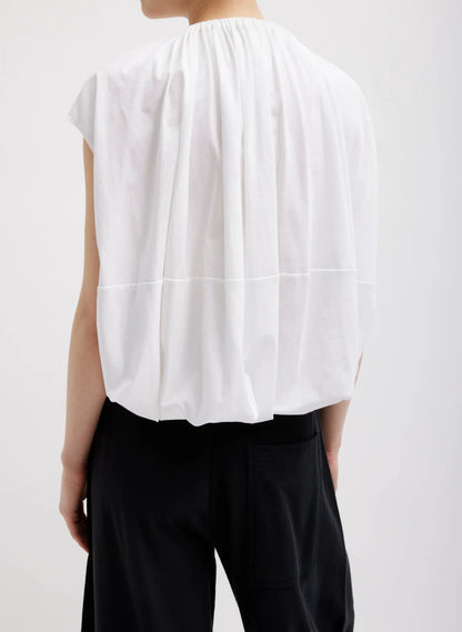 T-Shirting Shirred Neck Circular Top