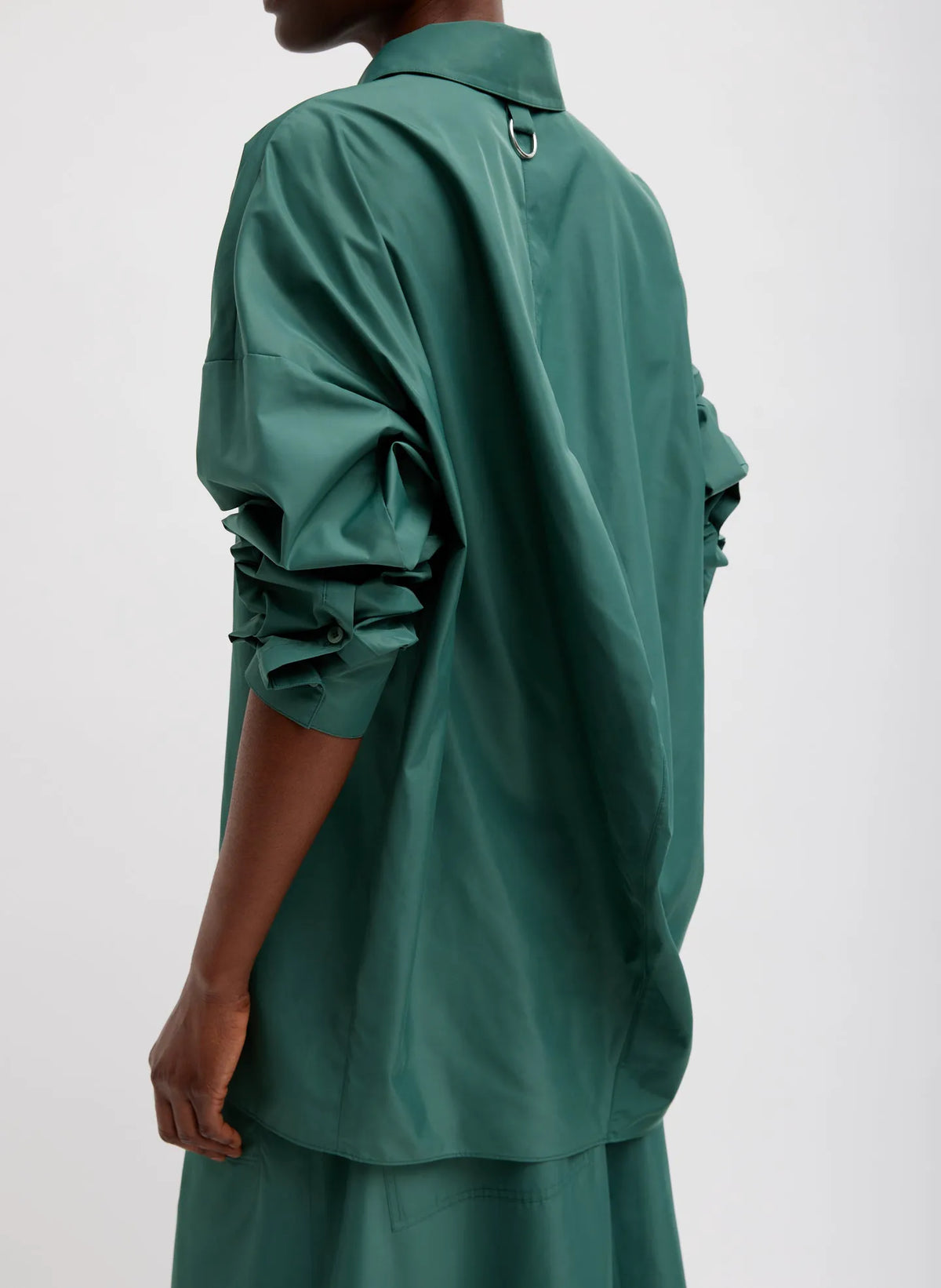 Italian Sporty Nylon Shirt With Cocoon Back