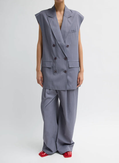 Drapey Suiting Oversized Double Breasted Vest
