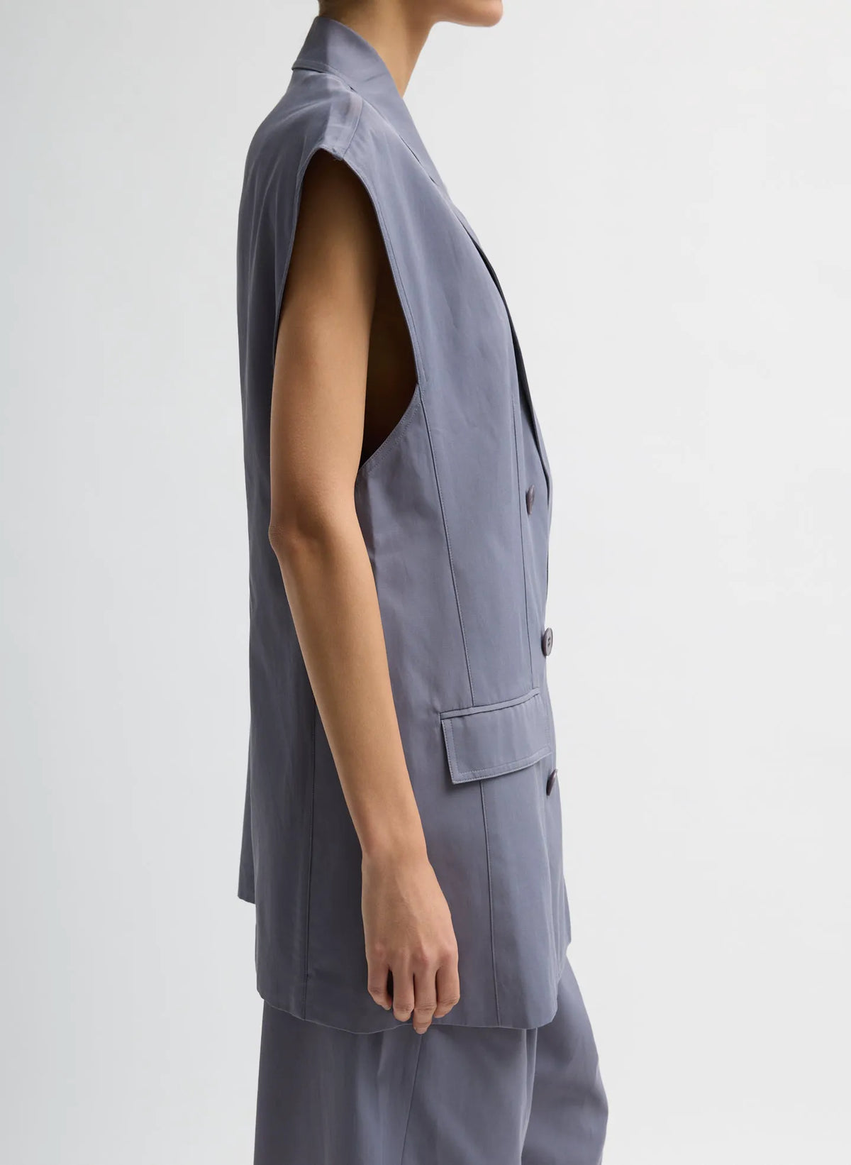 Drapey Suiting Oversized Double Breasted Vest