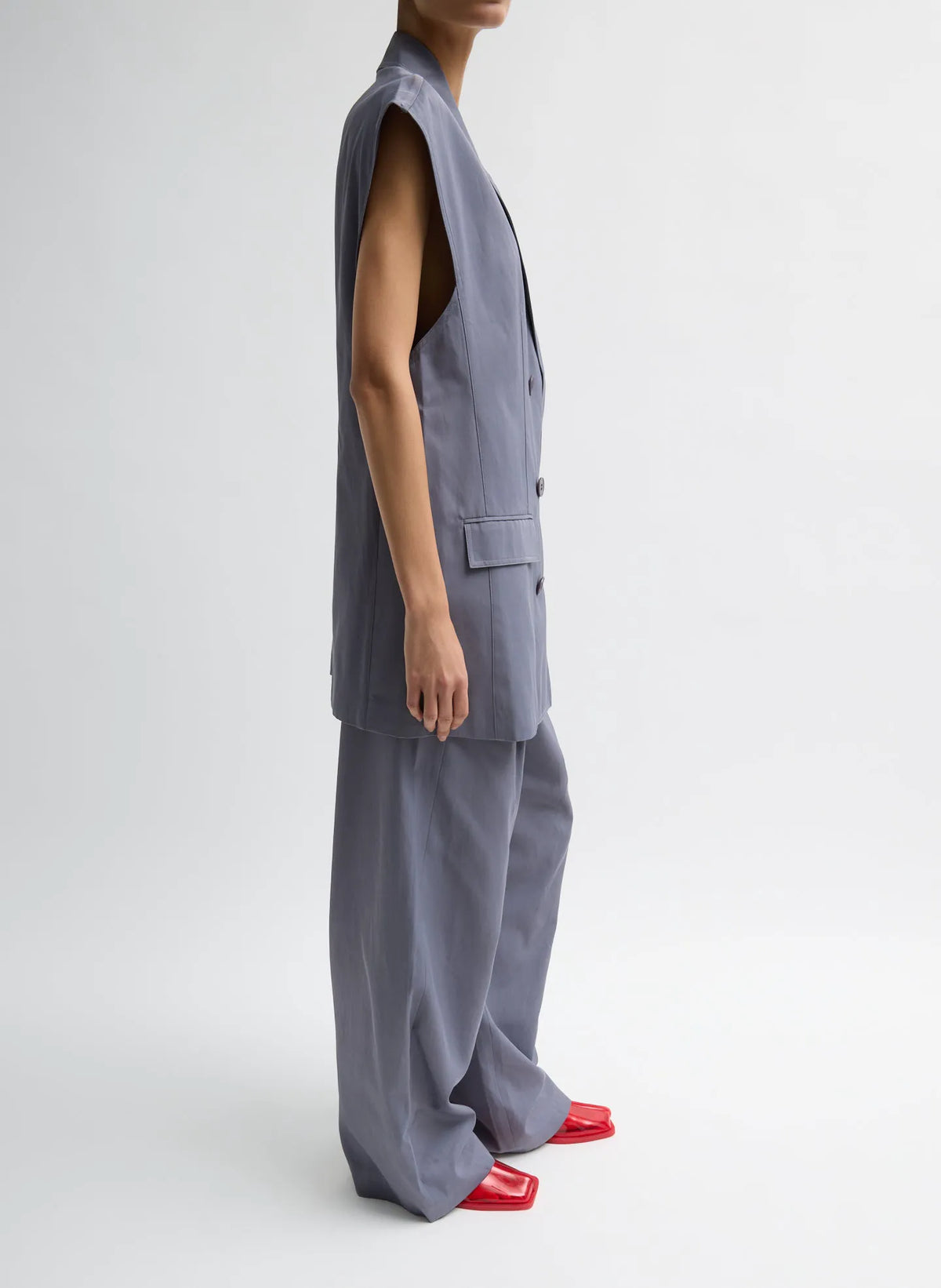 Drapey Suiting Oversized Double Breasted Vest