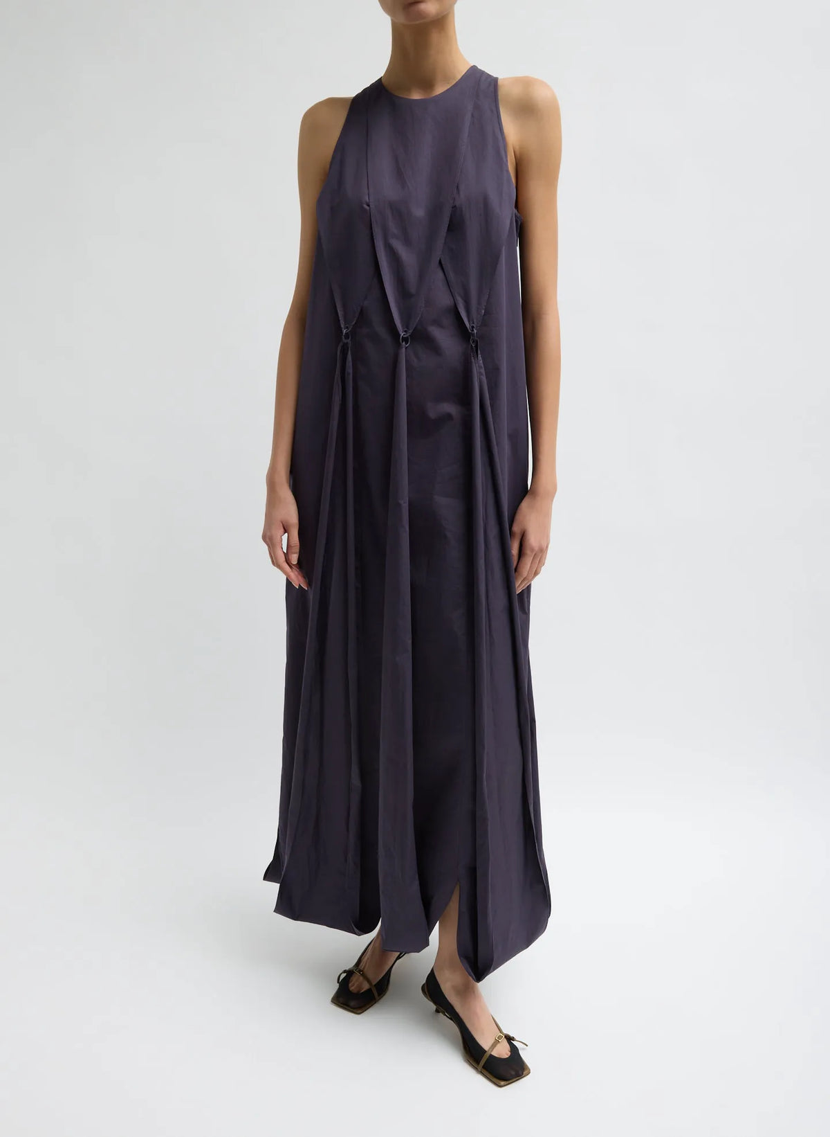 Eco Poplin Halter Paneled Dress