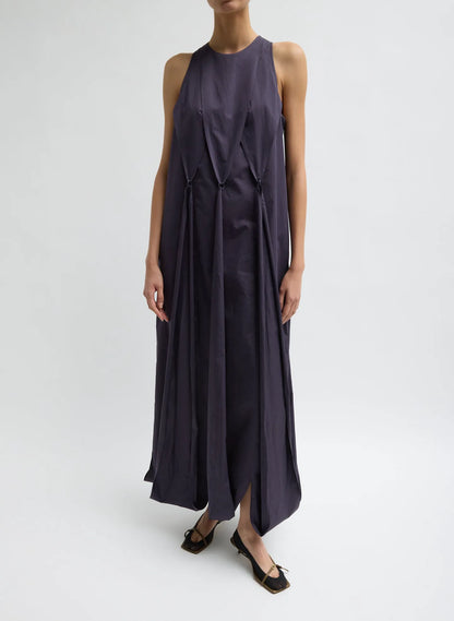 Eco Poplin Halter Paneled Dress