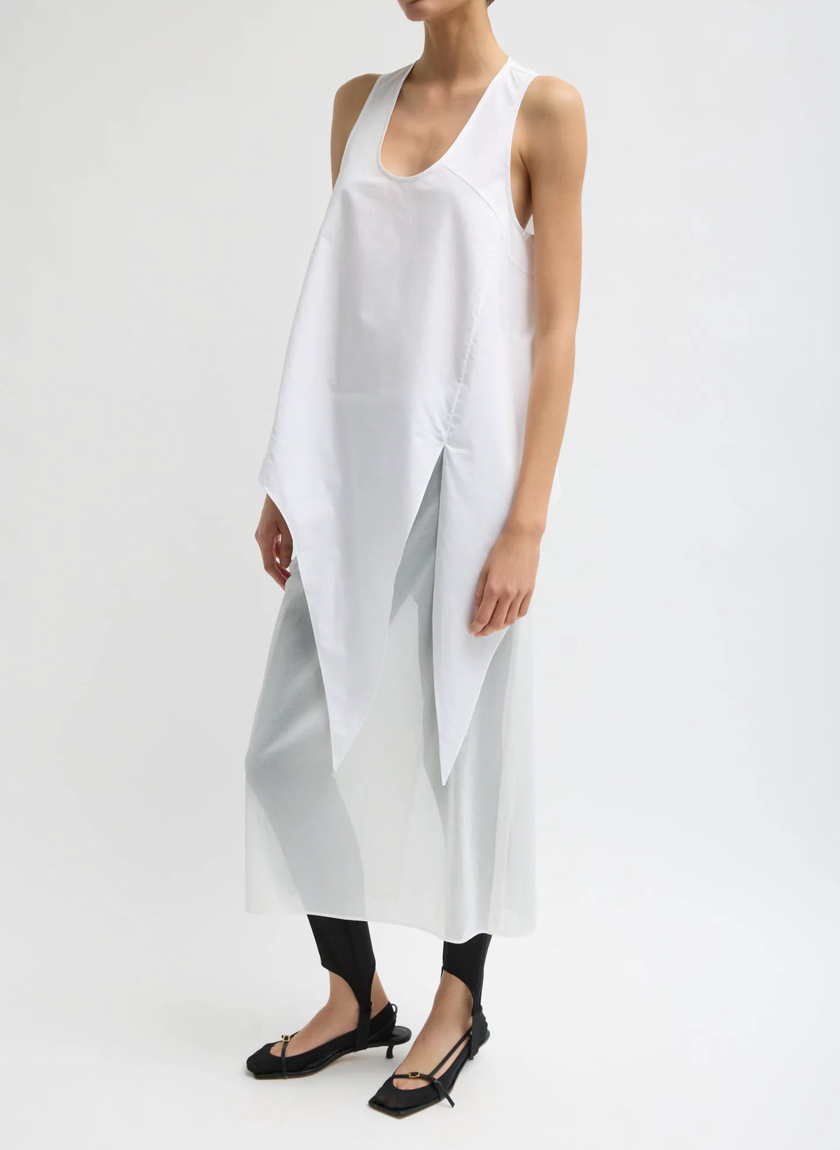 Eco Poplin Tie Front Top