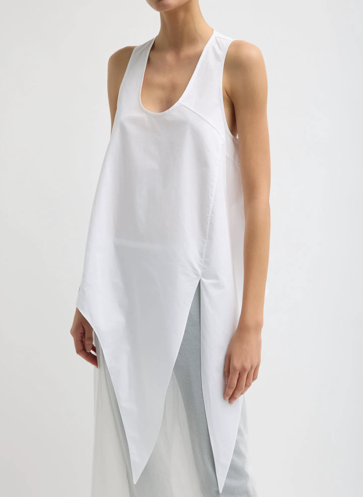 Eco Poplin Tie Front Top