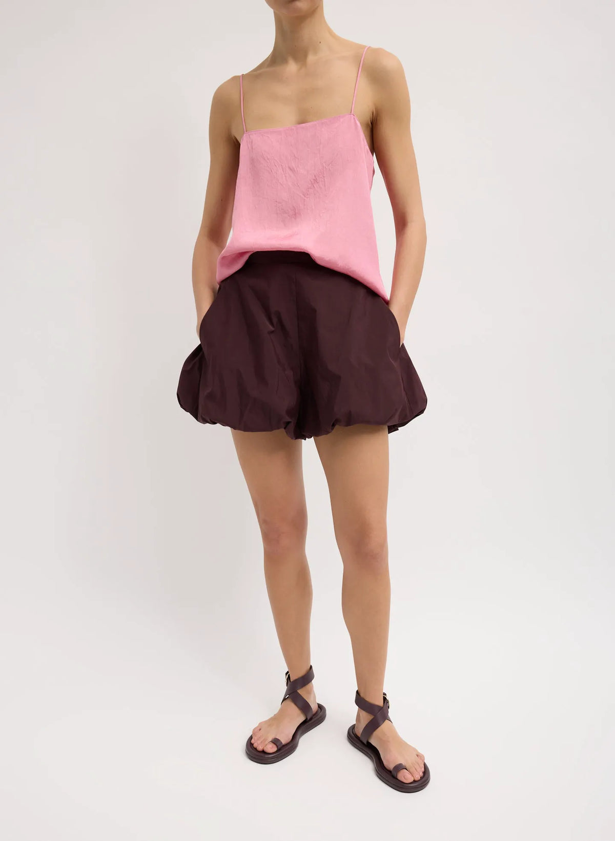 Summer Acetate Crinkle Cami