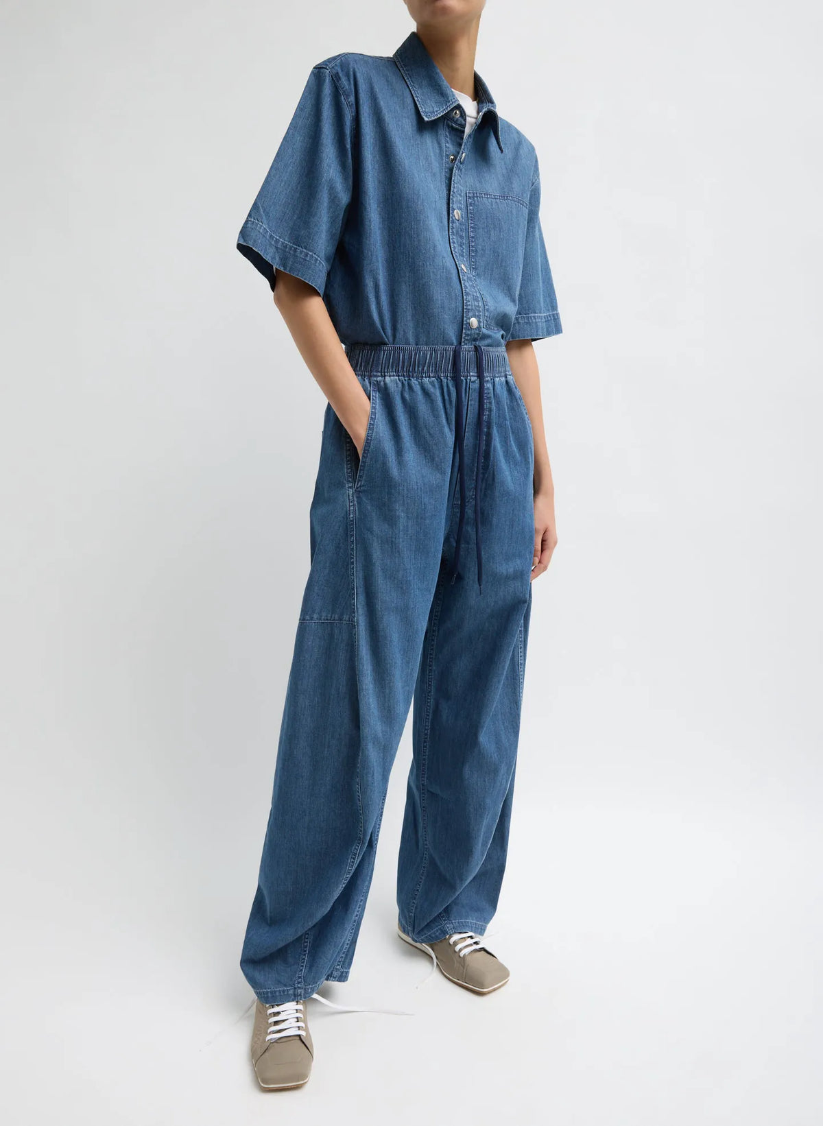 Summer Denim Classic Wash Camp Shirt