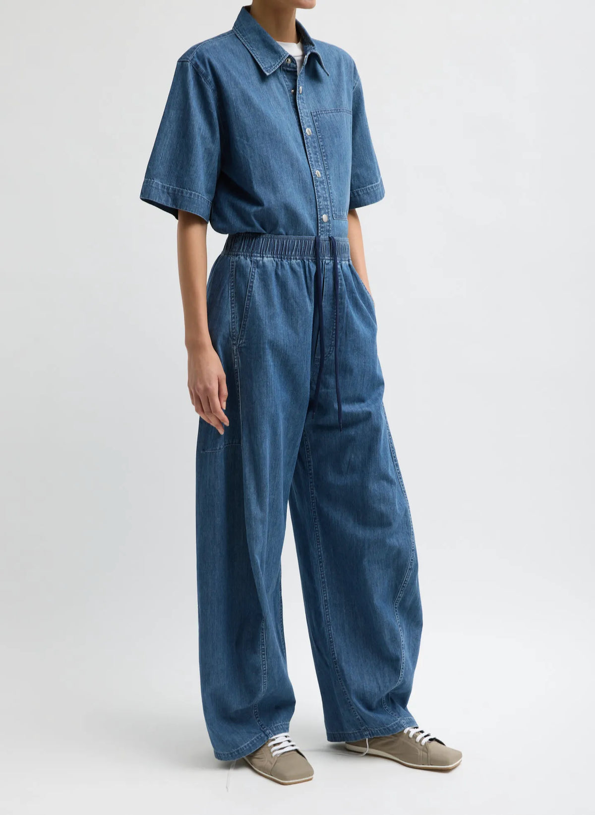 Summer Denim Classic Wash Camp Shirt