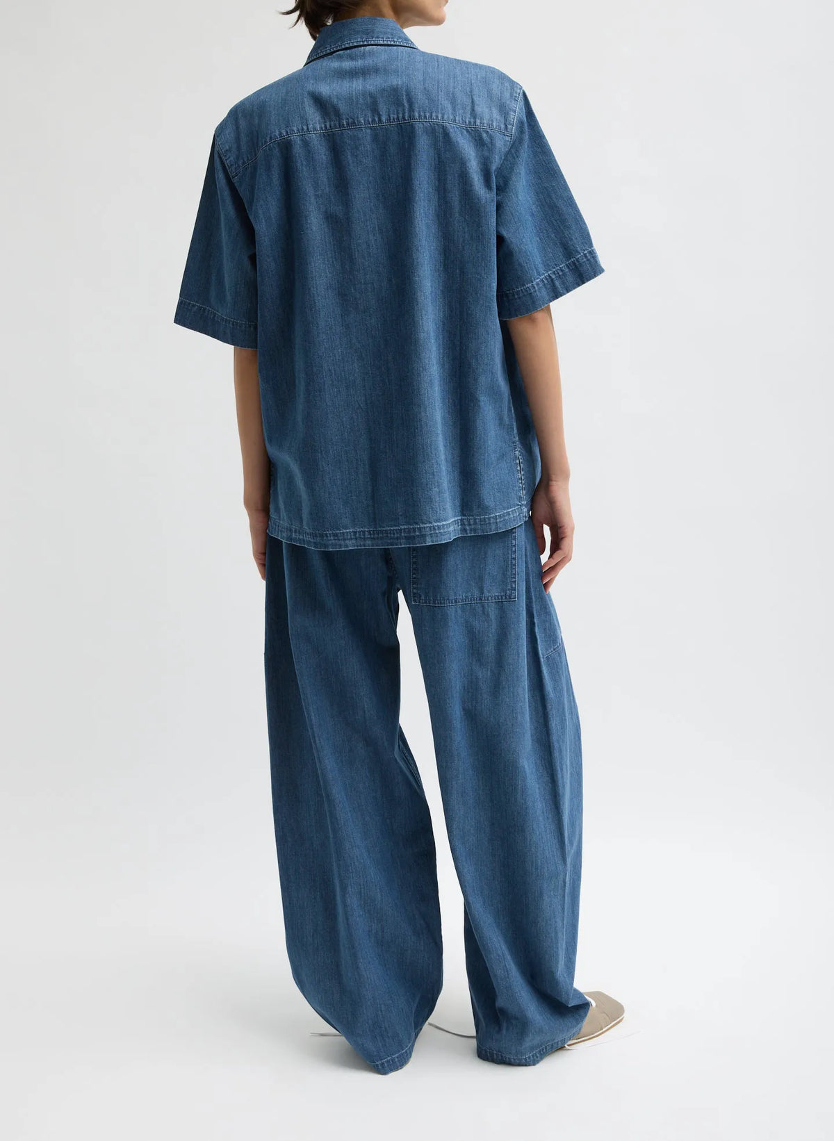 Summer Denim Classic Wash Camp Shirt