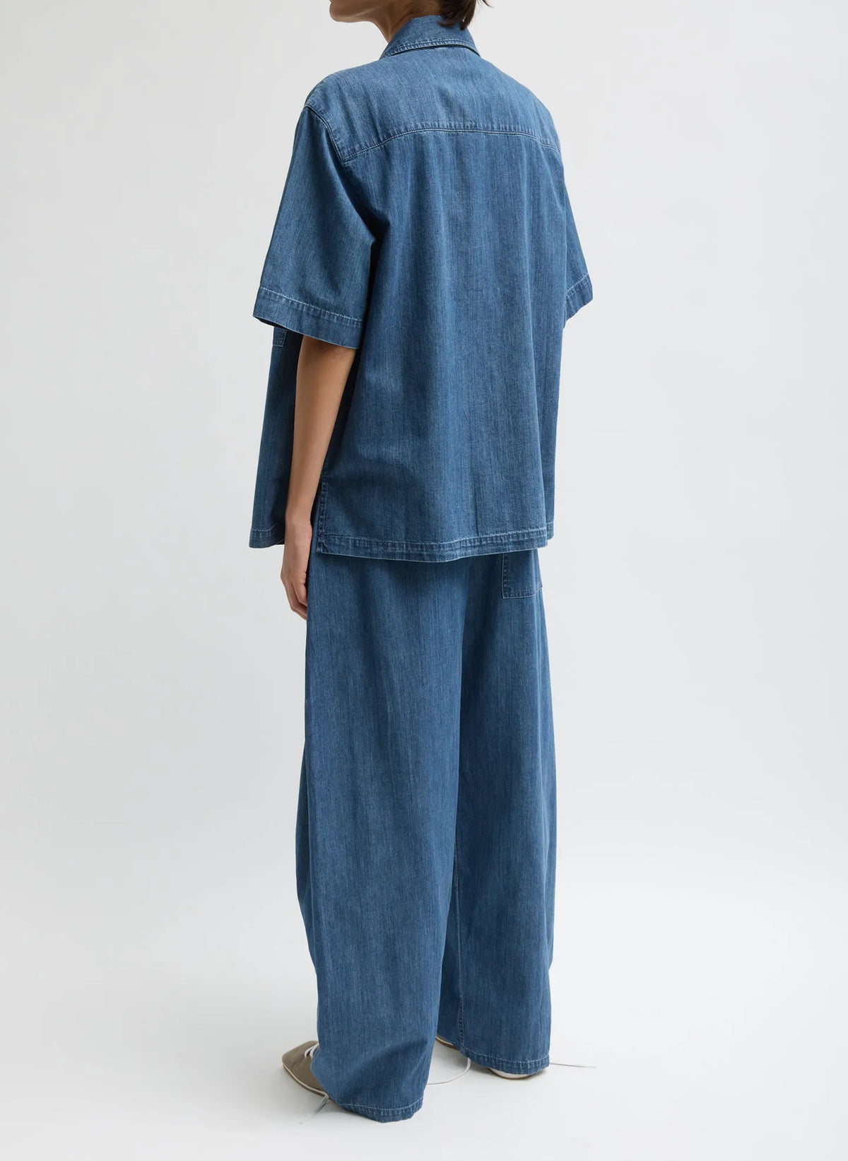 Summer Denim Classic Wash Camp Shirt
