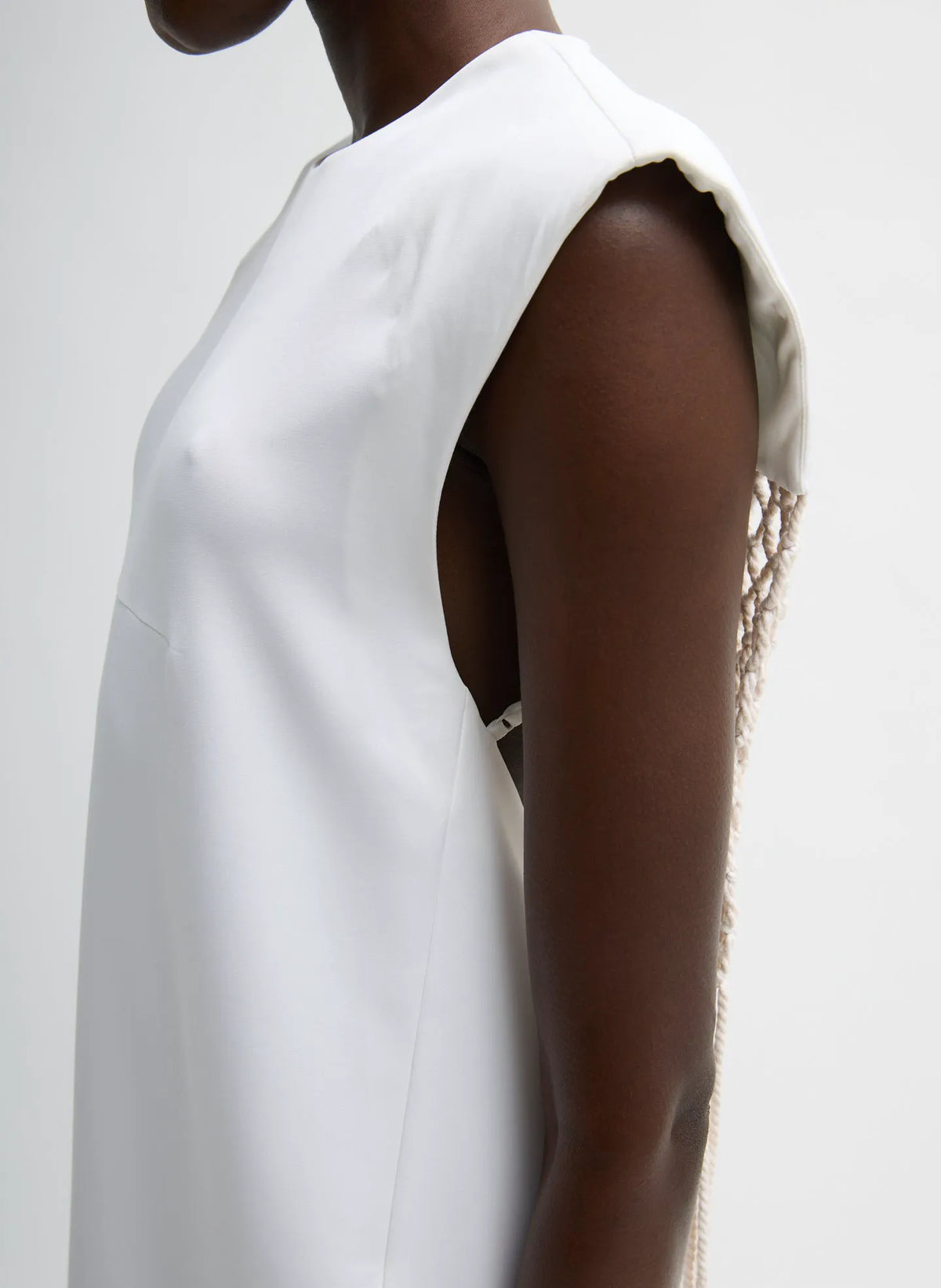 Stretch Silk Nylon Macrame Dress