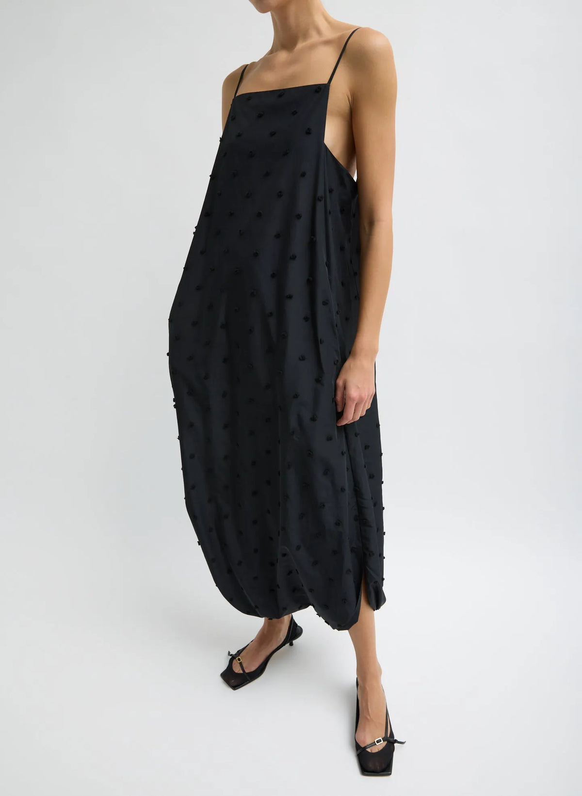 Tech Swiss Dot Square Neck Cami Dress