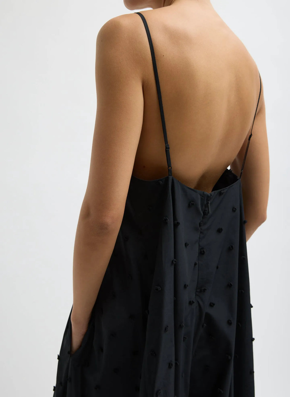 Tech Swiss Dot Square Neck Cami Dress
