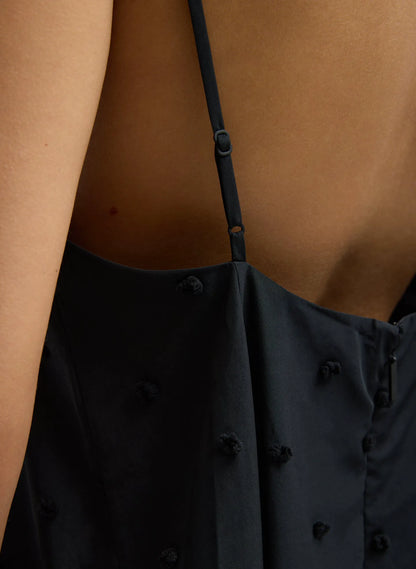 Tech Swiss Dot Square Neck Cami Dress