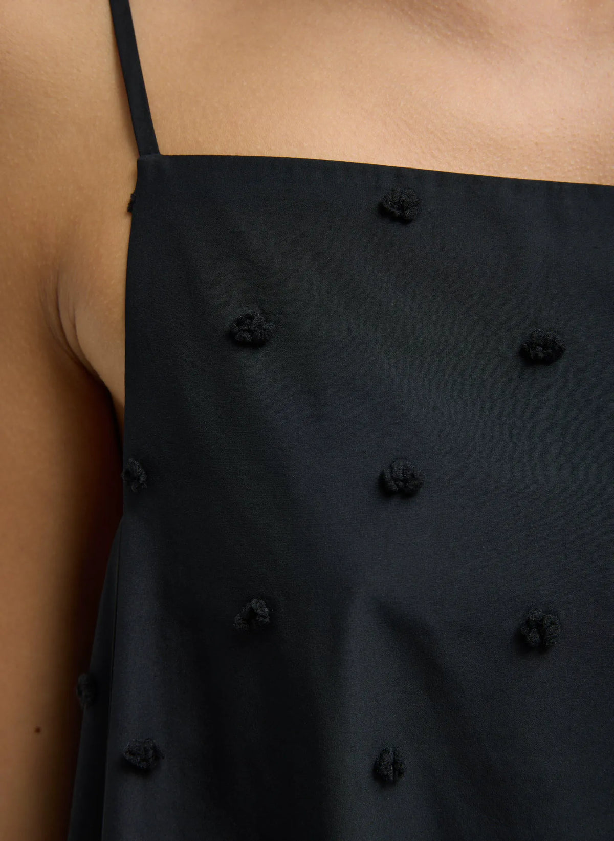 Tech Swiss Dot Square Neck Cami Dress