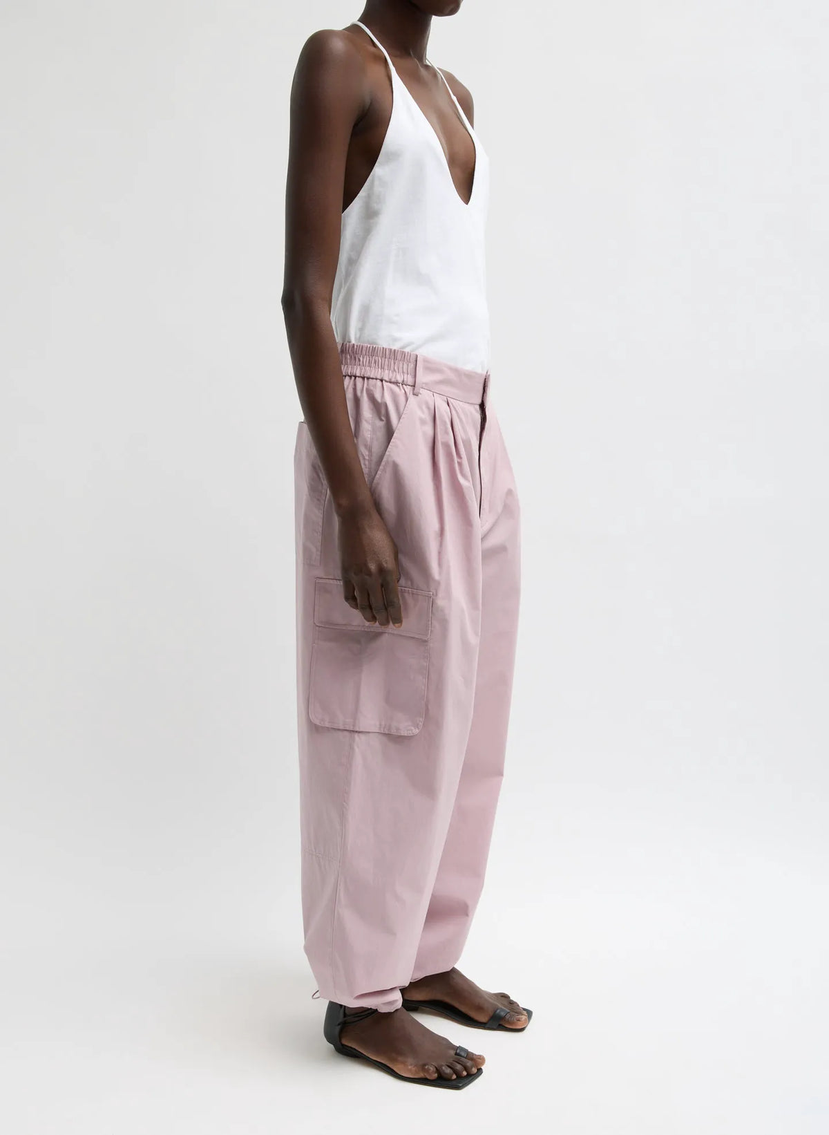 Vintage Cotton Wide Leg Pull On Cargo Pant