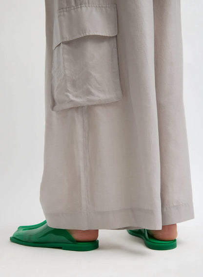 Silk Voile Cargo Triple Pleat Pant