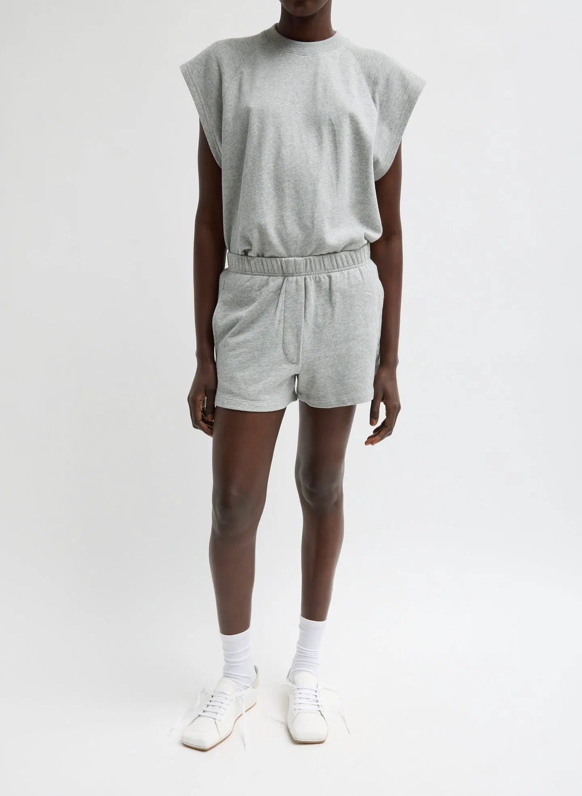 Light Weight Sweatshirting Sleeveless Easy Top