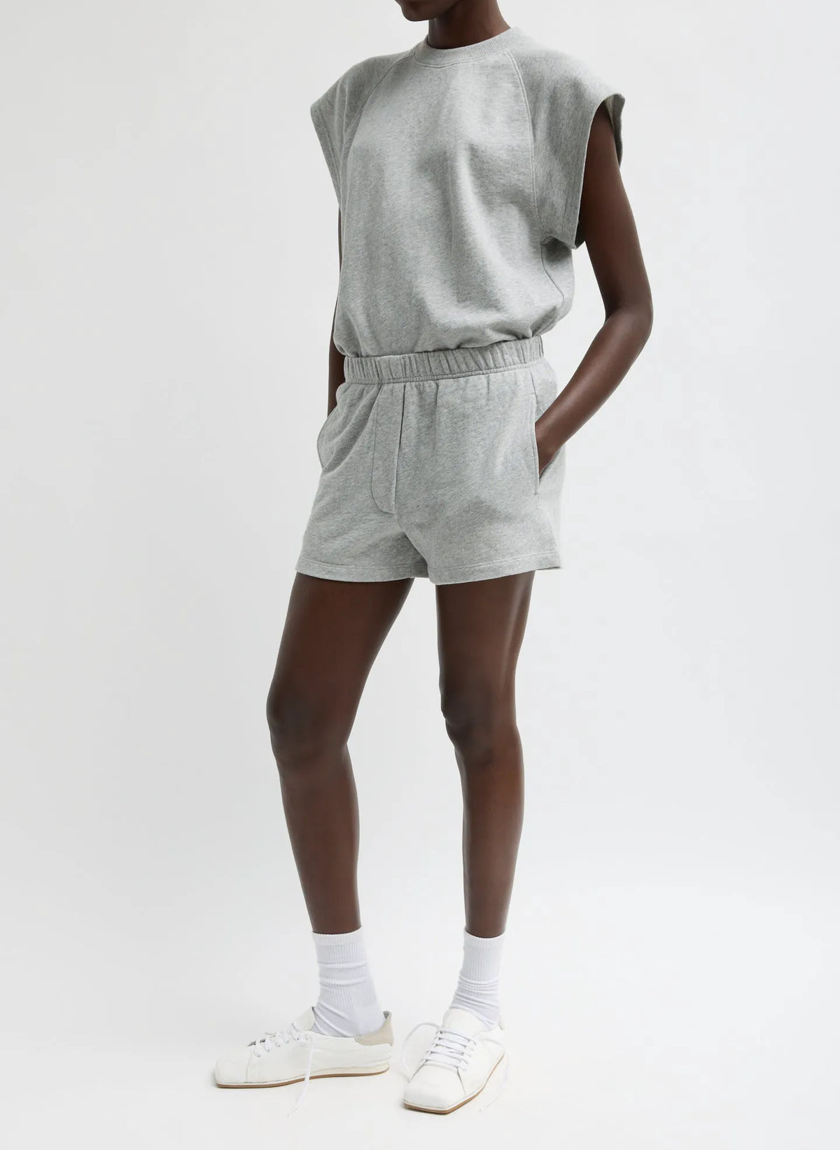 Light Weight Sweatshirting Sleeveless Easy Top