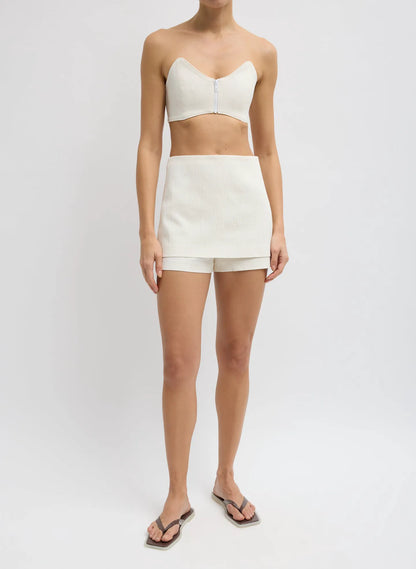 Creased Stretch Crepe Skort