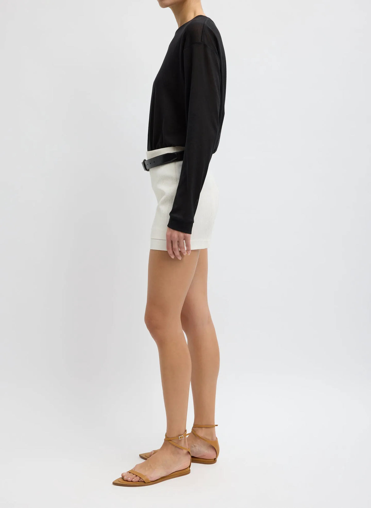 Creased Stretch Crepe Skort