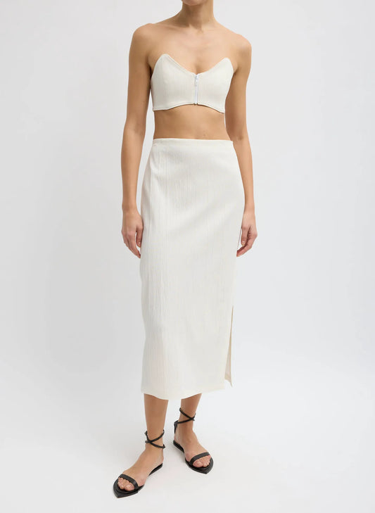 Creased Stretch Crepe Skirt
